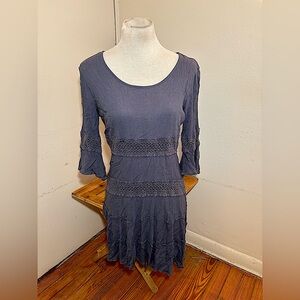 Solitare Lace Trim Tiered Dress